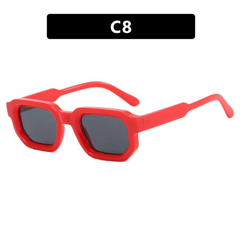 Square-shaped small frame sunglasses