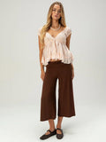Women's Casual Wide Leg Capri Pants