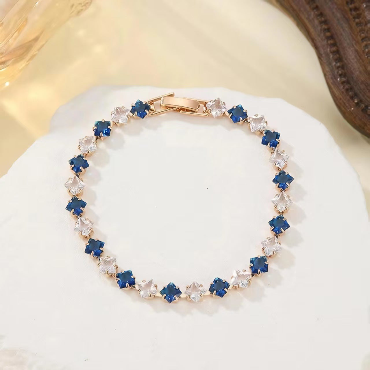 Cubic Zirconia Gold Plated Bracelet