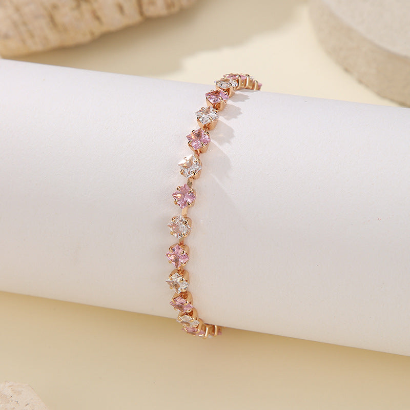 Cubic Zirconia Gold Plated Bracelet