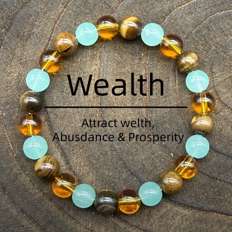 Amethyst Tiger Eye Stone Bracelet