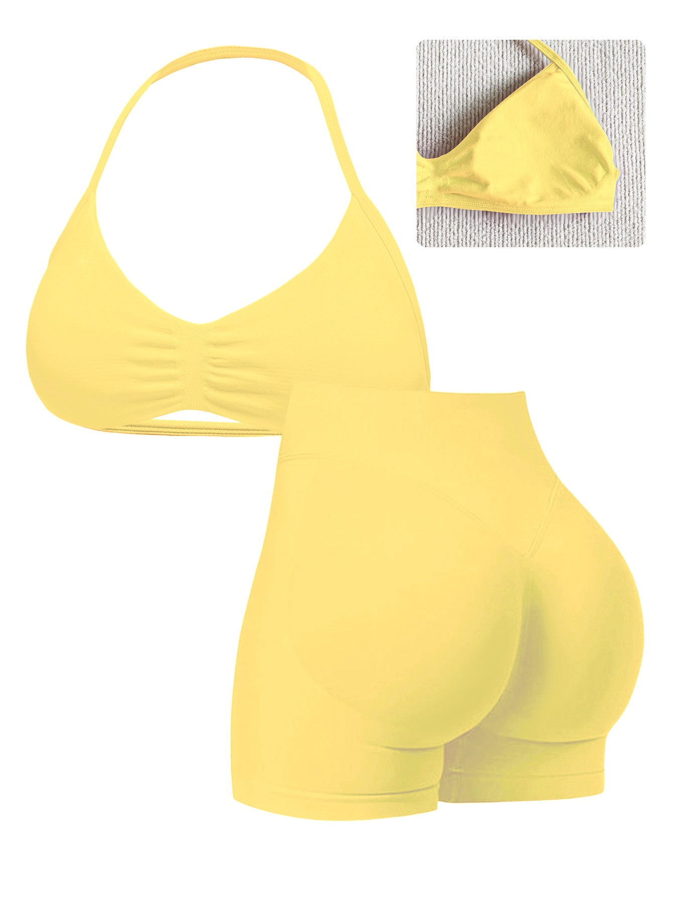 Seamless High-Waist Nylon Underwear Set