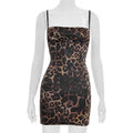 Womens Leopard Print Sling Dress