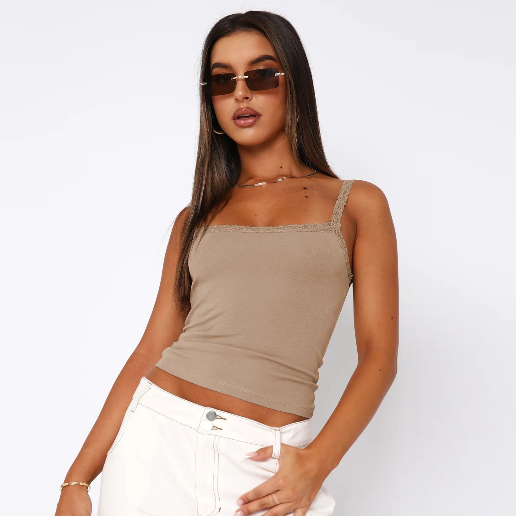 Lace Trimmed Camisole Top