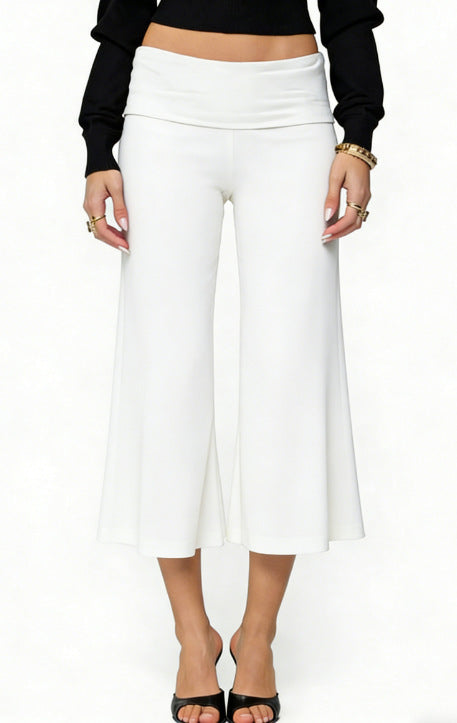Women's Casual Wide Leg Capri Pants