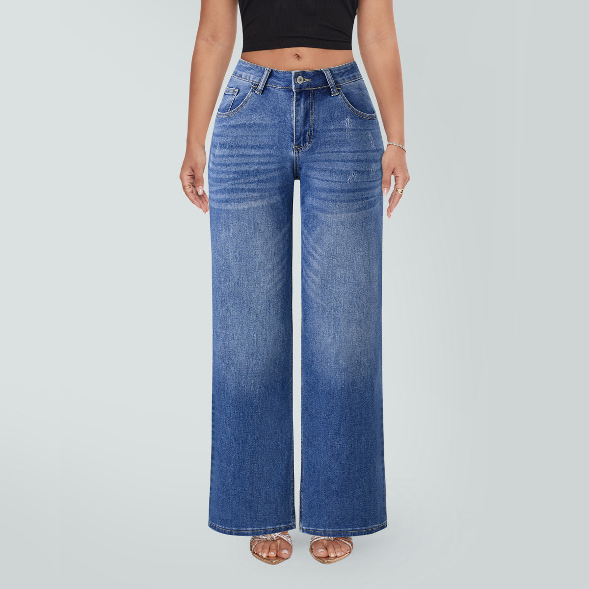 Women's straight-leg loose-fit jeans