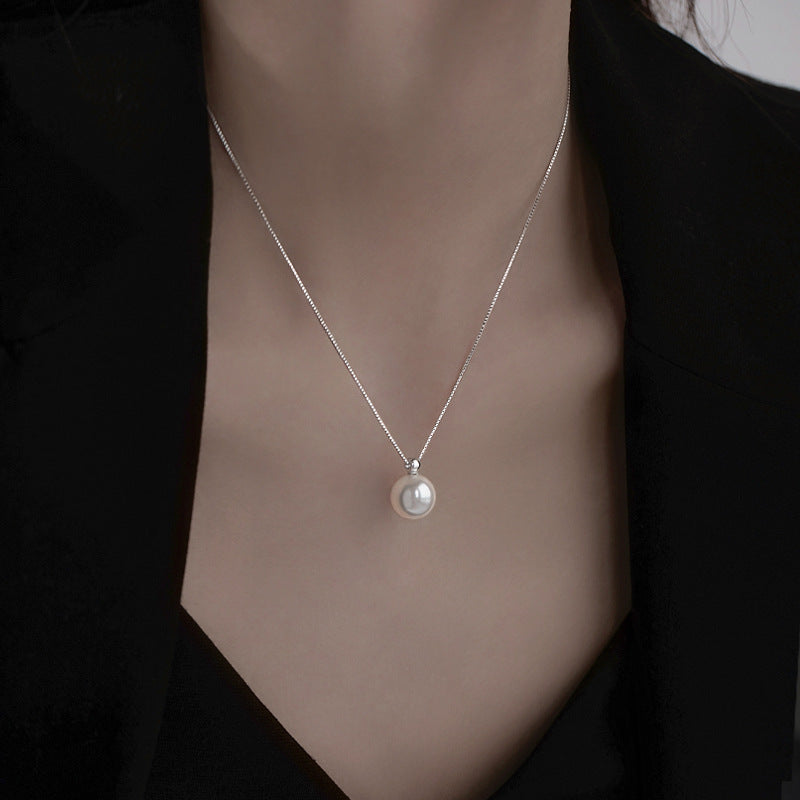 pearl silver necklace