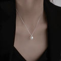 pearl silver necklace