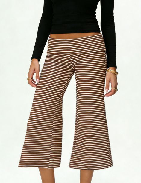 Women's Casual Wide Leg Capri Pants