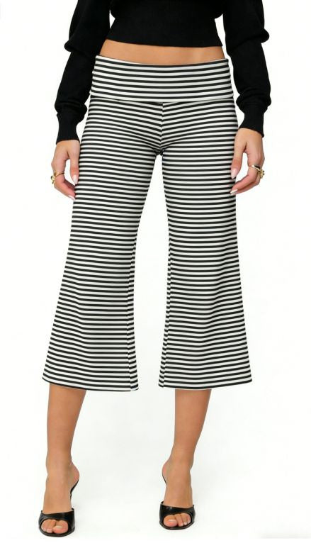 Women's Casual Wide Leg Capri Pants