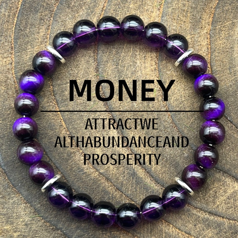 Amethyst Tiger Eye Stone Bracelet