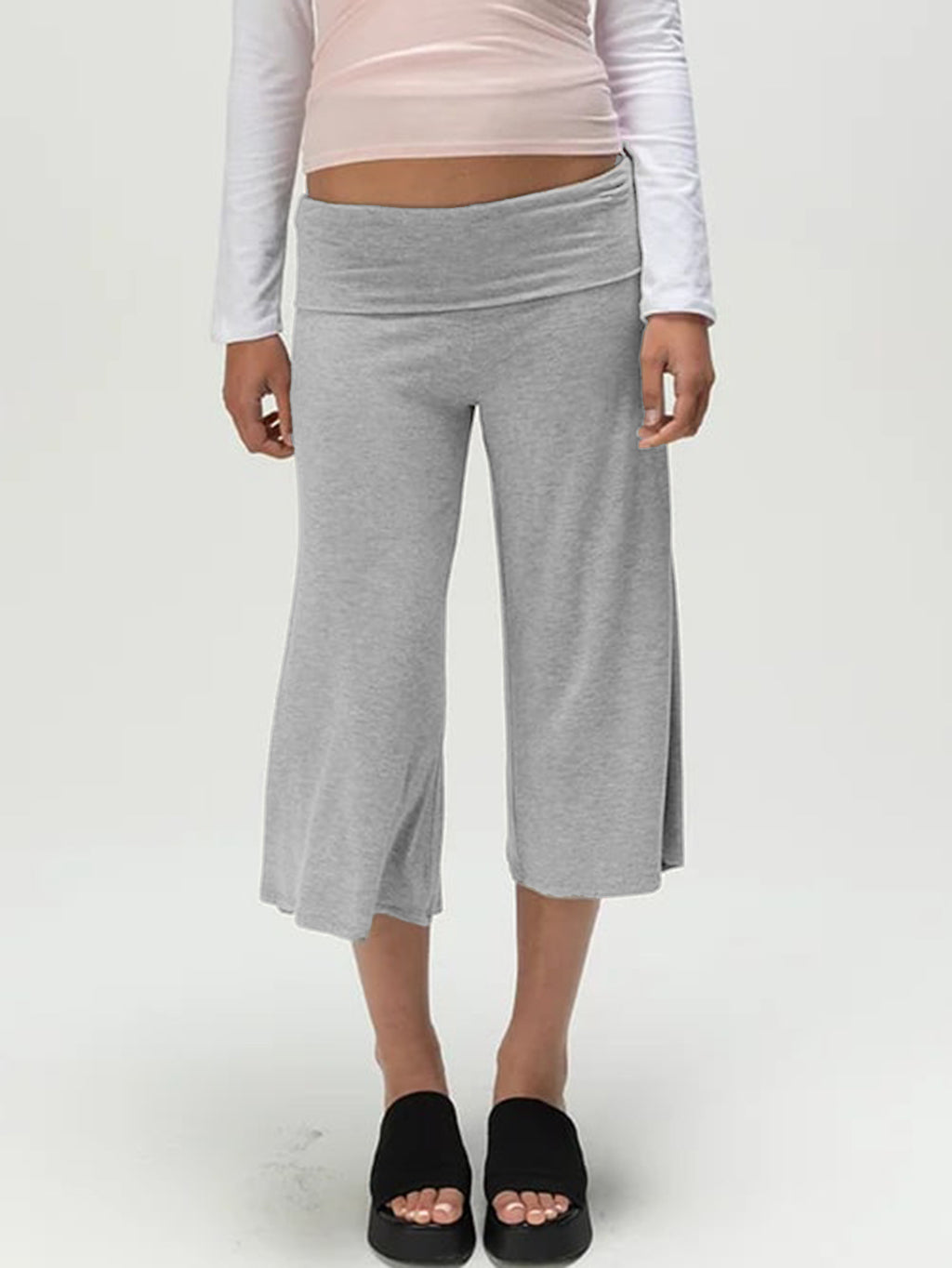 Women's Casual Wide Leg Capri Pants