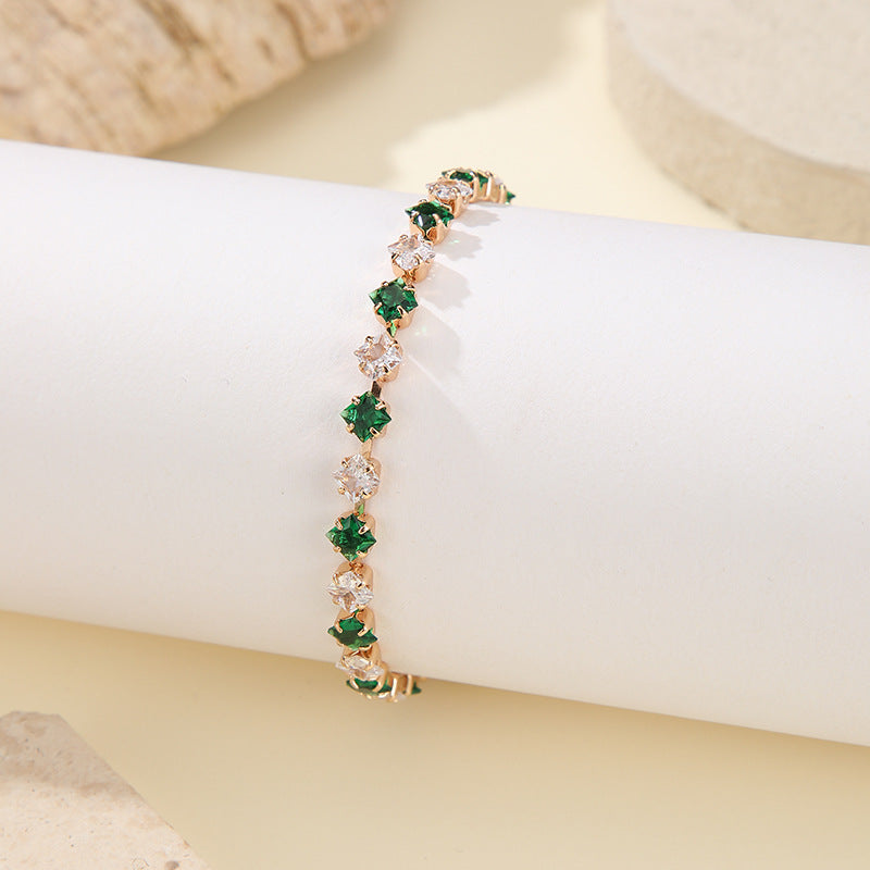 Cubic Zirconia Gold Plated Bracelet