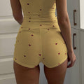 Womens Sleeveless Pajama Set with Heart Pattern