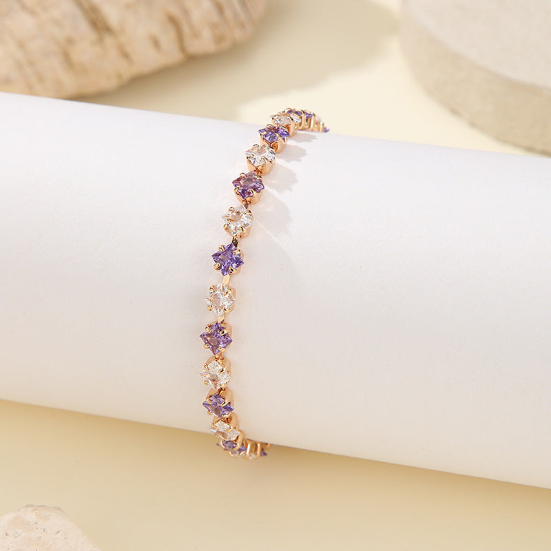 Cubic Zirconia Gold Plated Bracelet