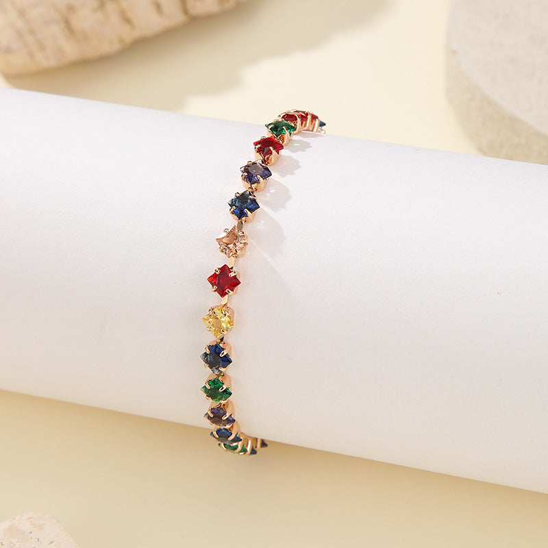 Cubic Zirconia Gold Plated Bracelet