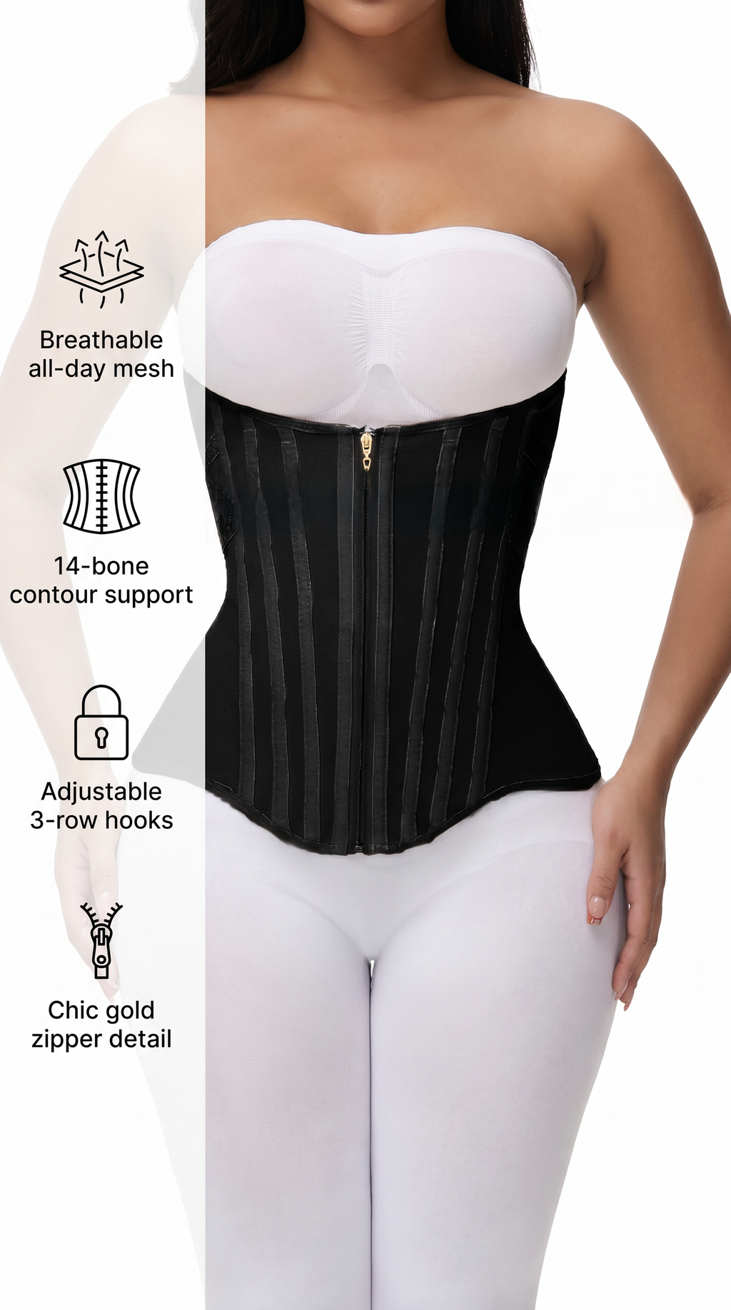 Mesh Waist Shaper with Inner Hooks