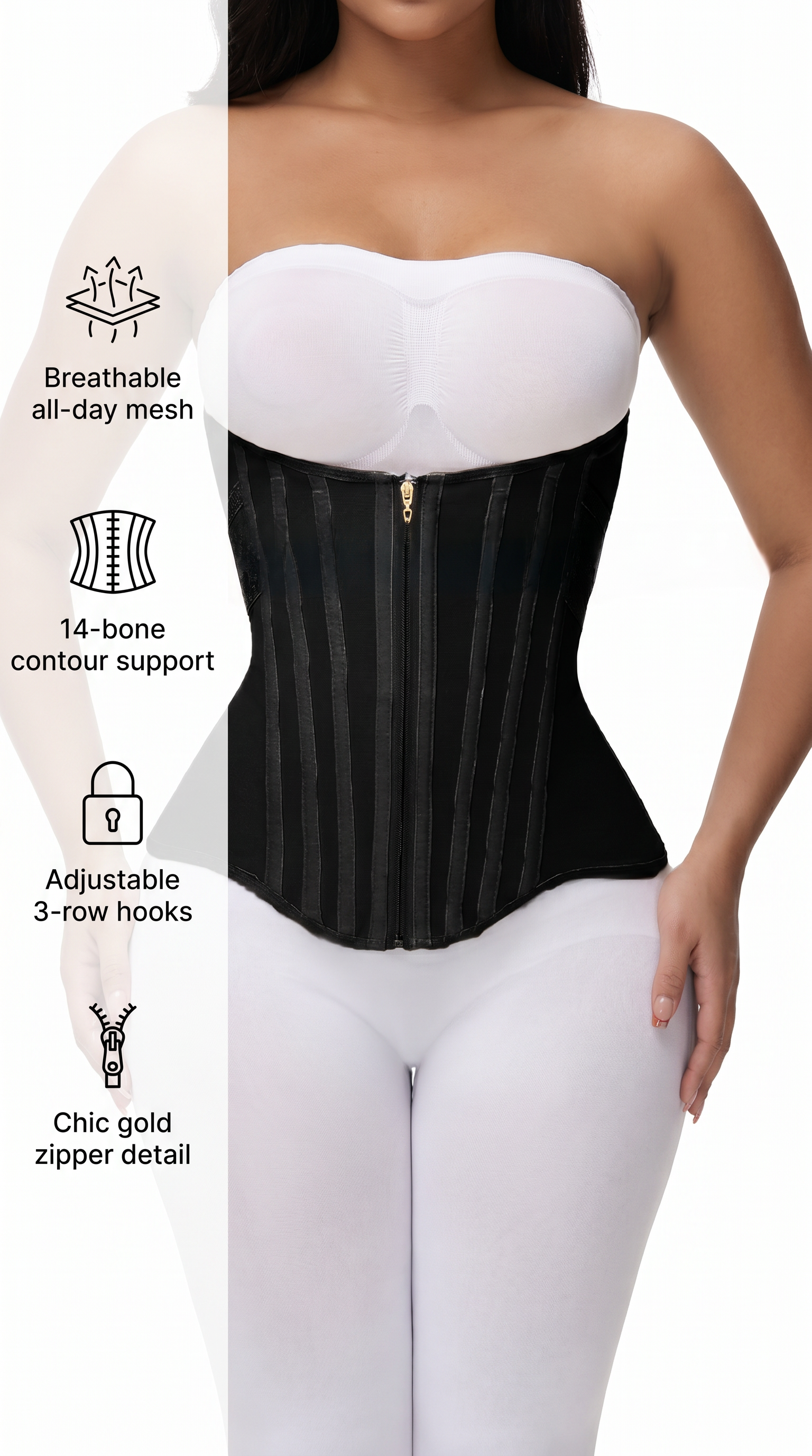 Mesh Waist Shaper with Inner Hooks