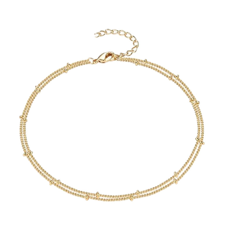 Bohemian Double Layer Anklet for Women