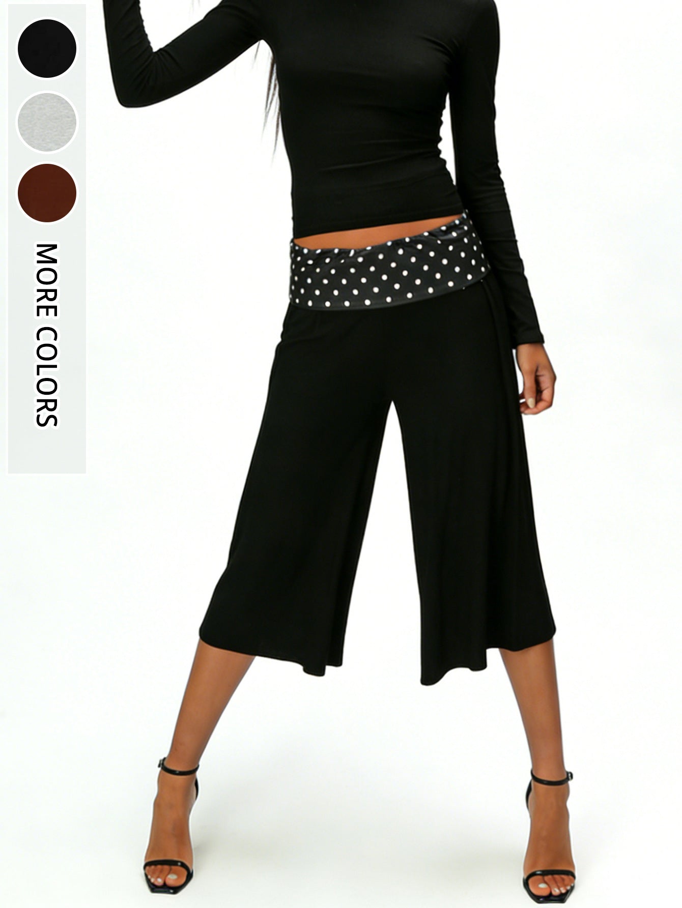 Women's Casual Wide Leg Capri Pants