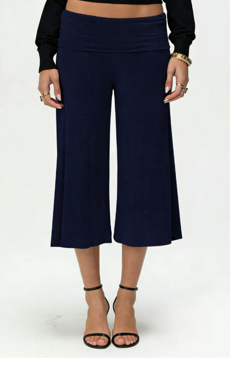 Women's Casual Wide Leg Capri Pants