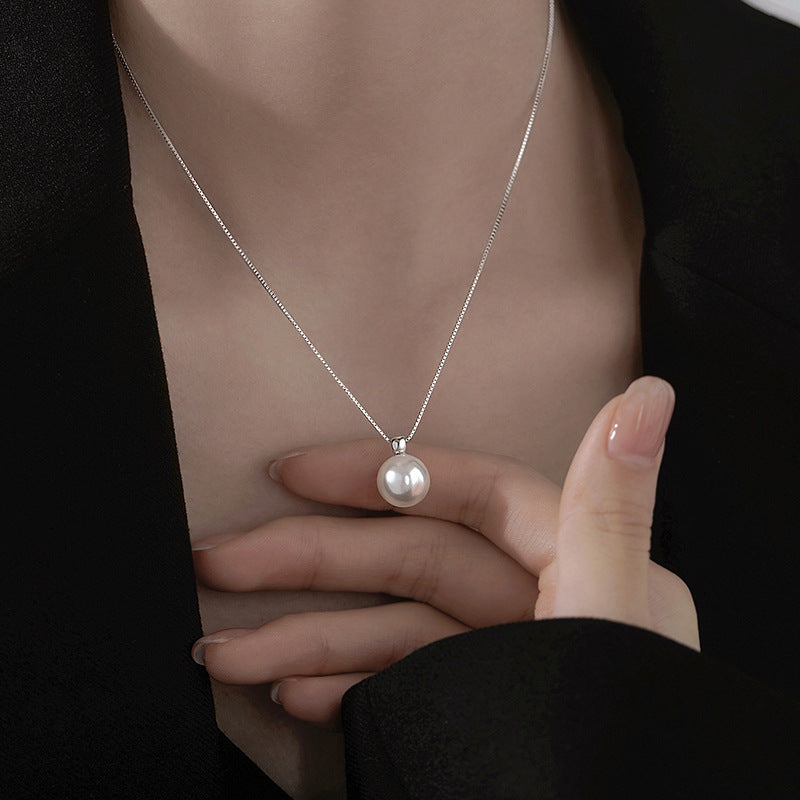 pearl silver necklace
