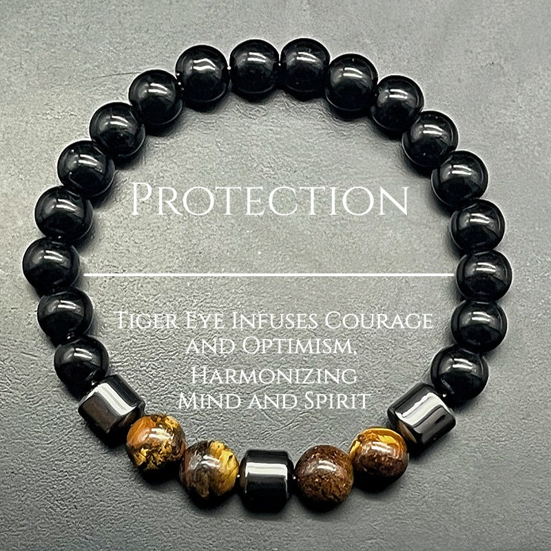 Amethyst Tiger Eye Stone Bracelet