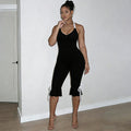 Sleeveless Backless Halter Tie Long Jumpsuit