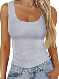 Womens Ribbed Sleeveless Tank Top